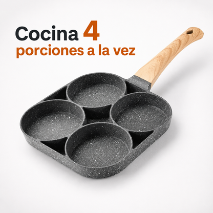 Sartén 4 en 1 para Huevos y Desayunos | Cocina 4 Porciones a la Vez