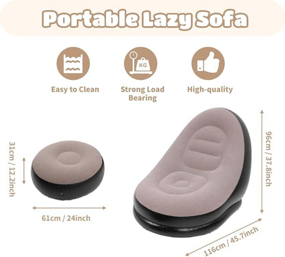 Sofá Cama Inflable Portátil con Reposapiés - additional image 1