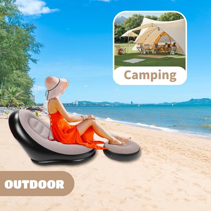 Sofá Cama Inflable Portátil con Reposapiés - additional image 3