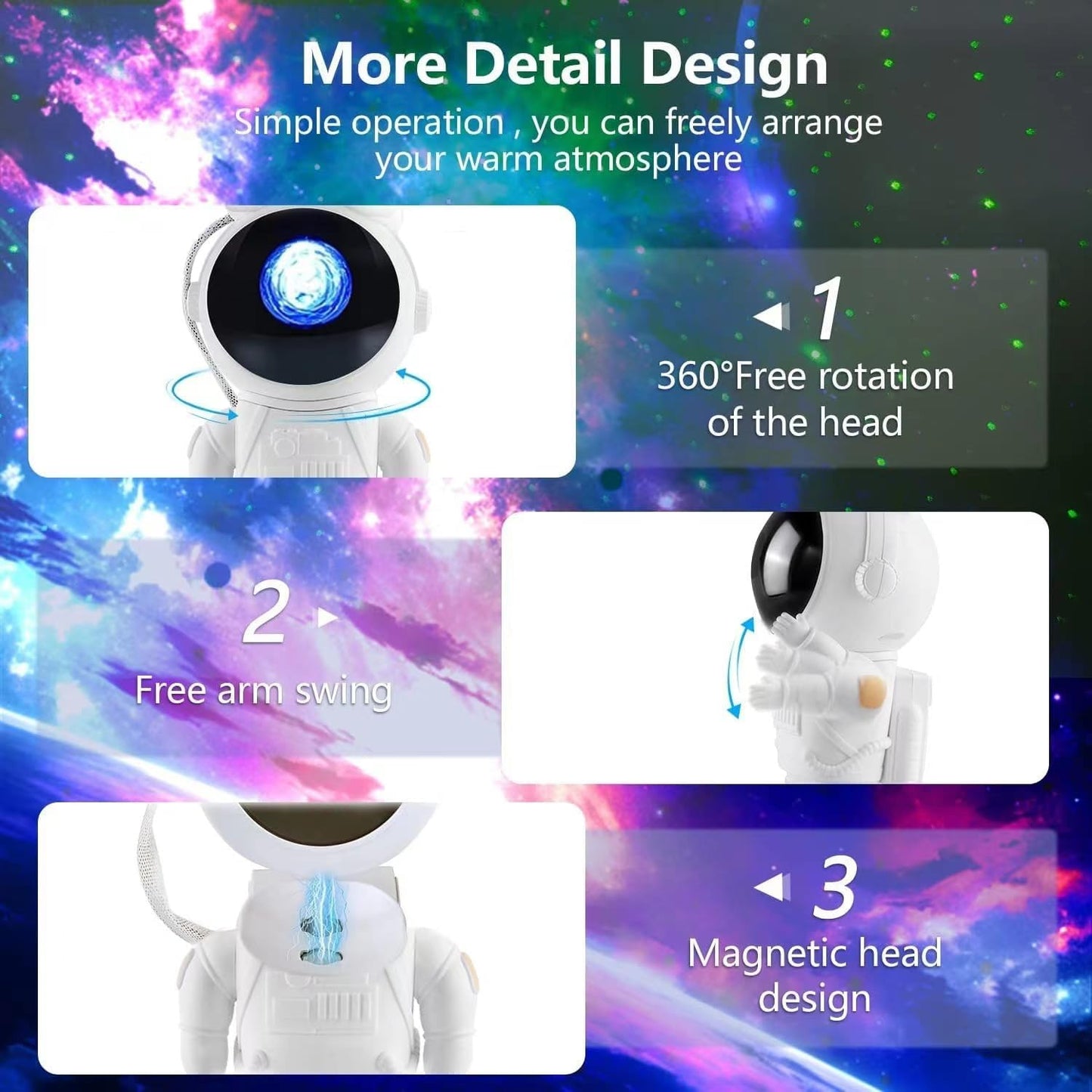 Proyector astronauta con altavoz bluetooth ( dos modelo ) - additional image 23