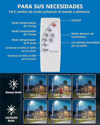 Farola solar exterior con sensor de movimiento 400 W - additional image 4
