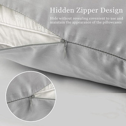 Funda de almohada satén gris para modelo ( Almohada de punto ergonómica 3D ) - additional image 2
