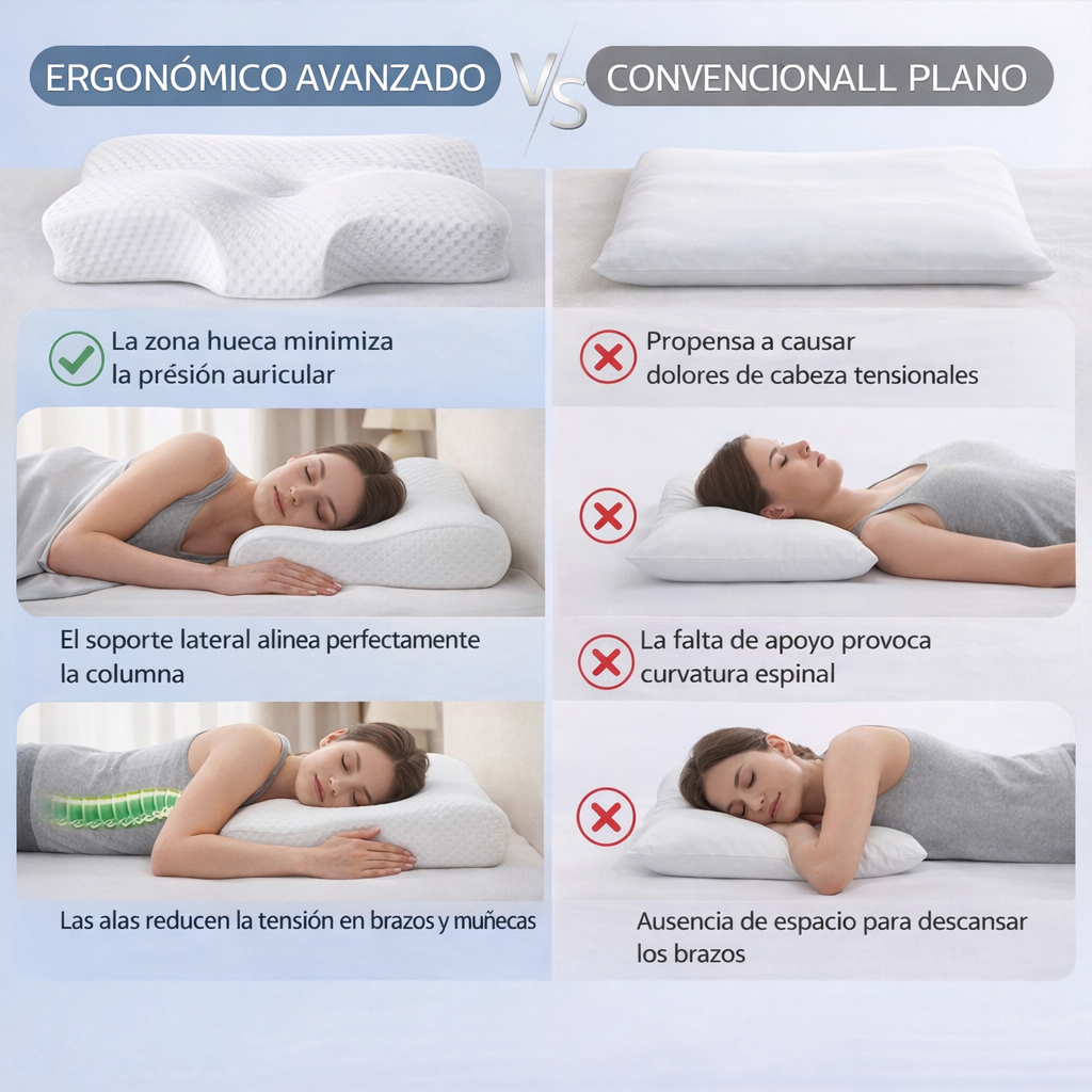 🛌LA MEJOR ALMOHADA CERVICAL VISCOELÁSTICA CUELLO DEL MERCADO 🔥 + REGALO EXCLUSIVO SOLO HOY 🎁