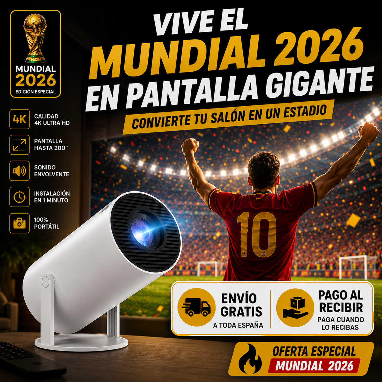 🏟️ StadiumVision Pro™ 4K | Vive el Mundial 2026 en Pantalla Gigante