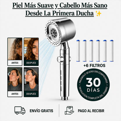 🚿 Alcachofa Spa de Alta Presión + 6 Filtros GRATIS Incluidos
