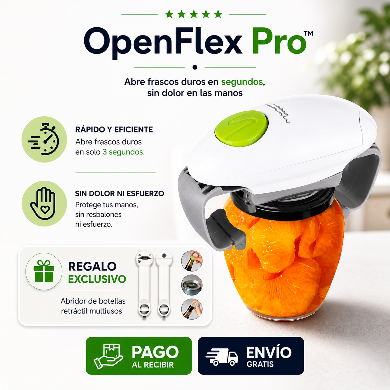 OpenFlex Pro™ — Abre frascos duros en segundos, sin dolor en las manos + REGALO EXCLUSIVO 🔥