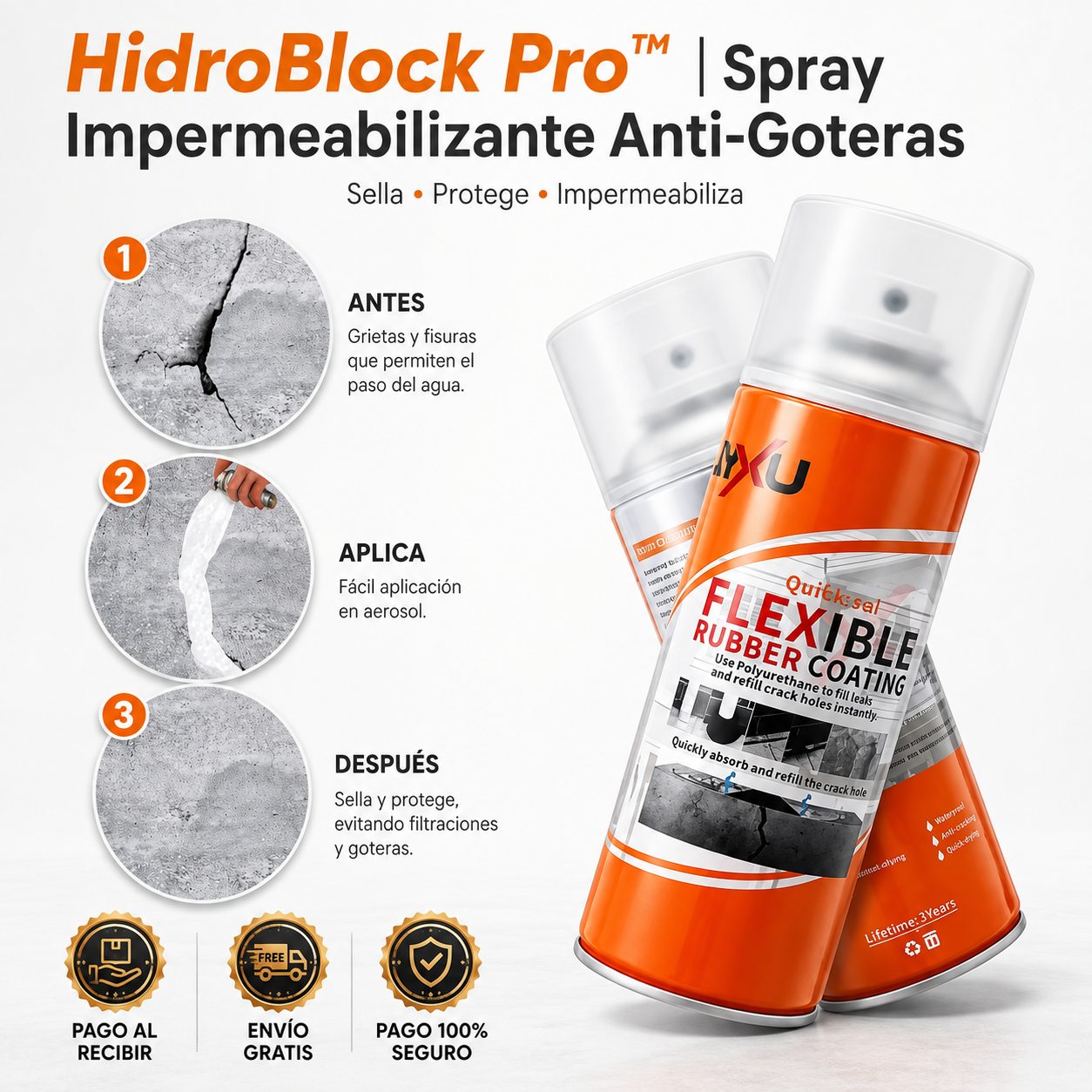 HidroBlock Pro™ | Spray Impermeabilizante Anti-Goteras