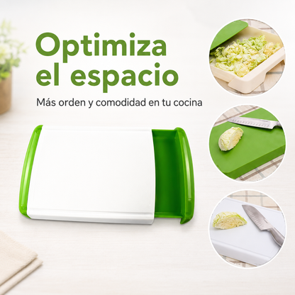 Tabla de Corte Multifuncional con Cajón | Corta, Organiza y Cocina Más Fácil