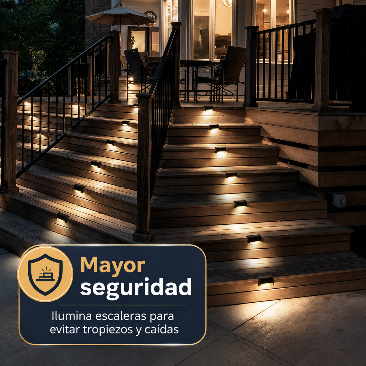 Luz solar para escaleras pack 2und
