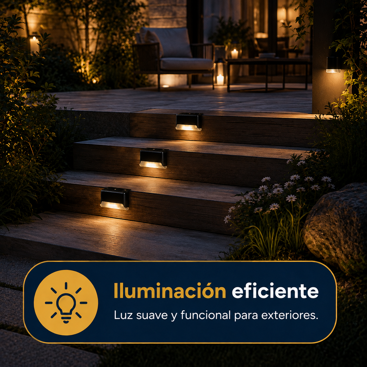 Luz solar para escaleras pack 2und