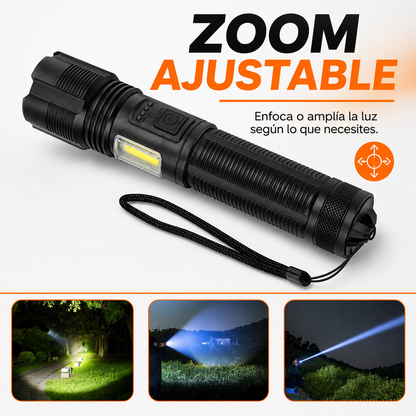 Linterna alta potencia impermeable con zoom