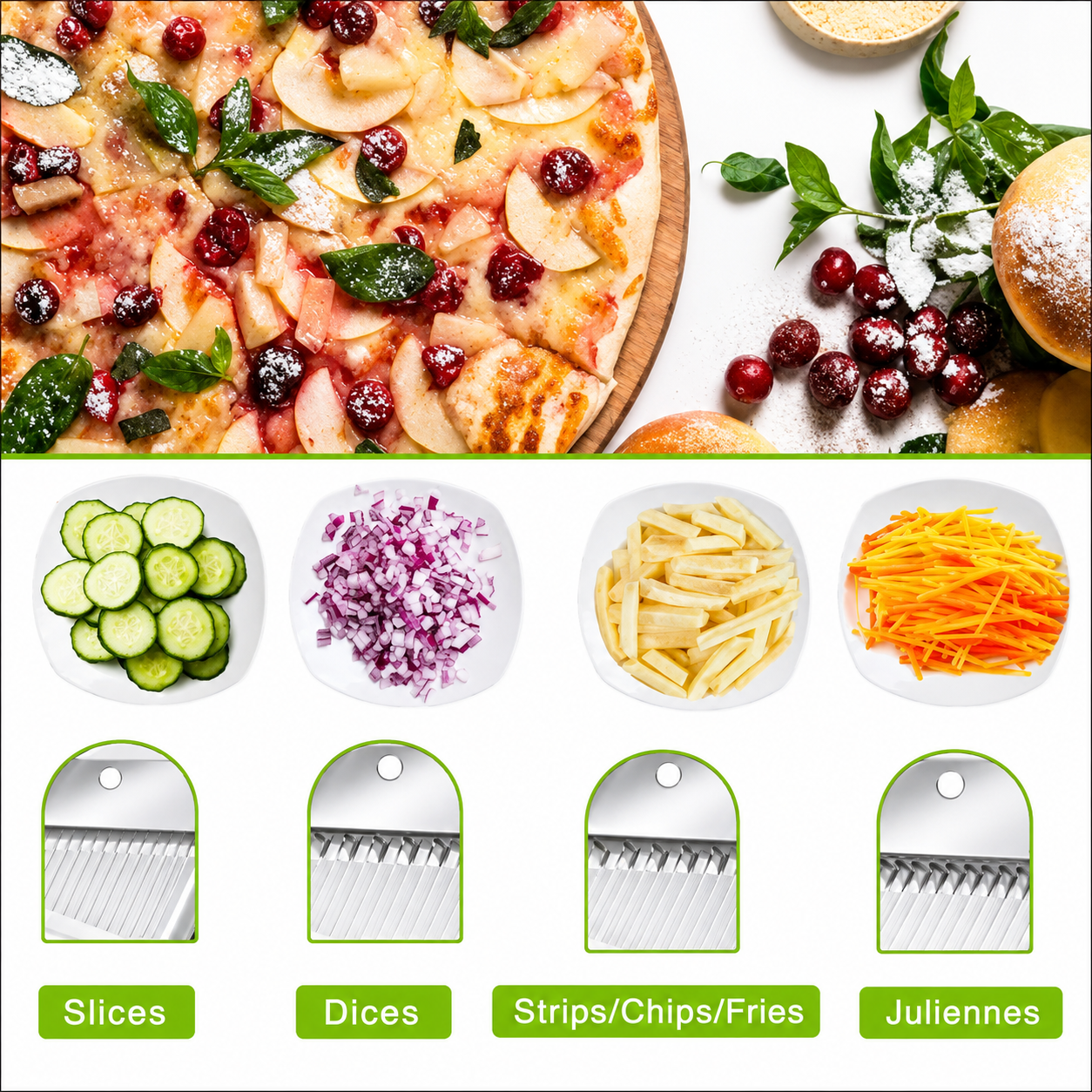 Cortadora de alimentos 4 en 1