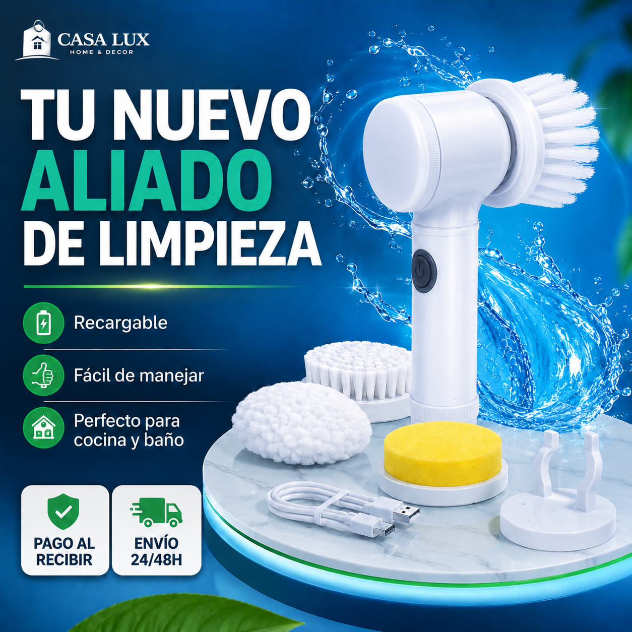 🧽 CEPILLO DE LIMPIEZA QUE ELIMINA LA SUCIEDAD SIN ESFUERZO + KIT COMPLETO 🔥 ÚLTIMAS UNIDADES EN STOCK