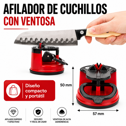 Afilador de Cuchillos Profesional con Ventosa – Afilado Rápido, Seguro y Sin Esfuerzo