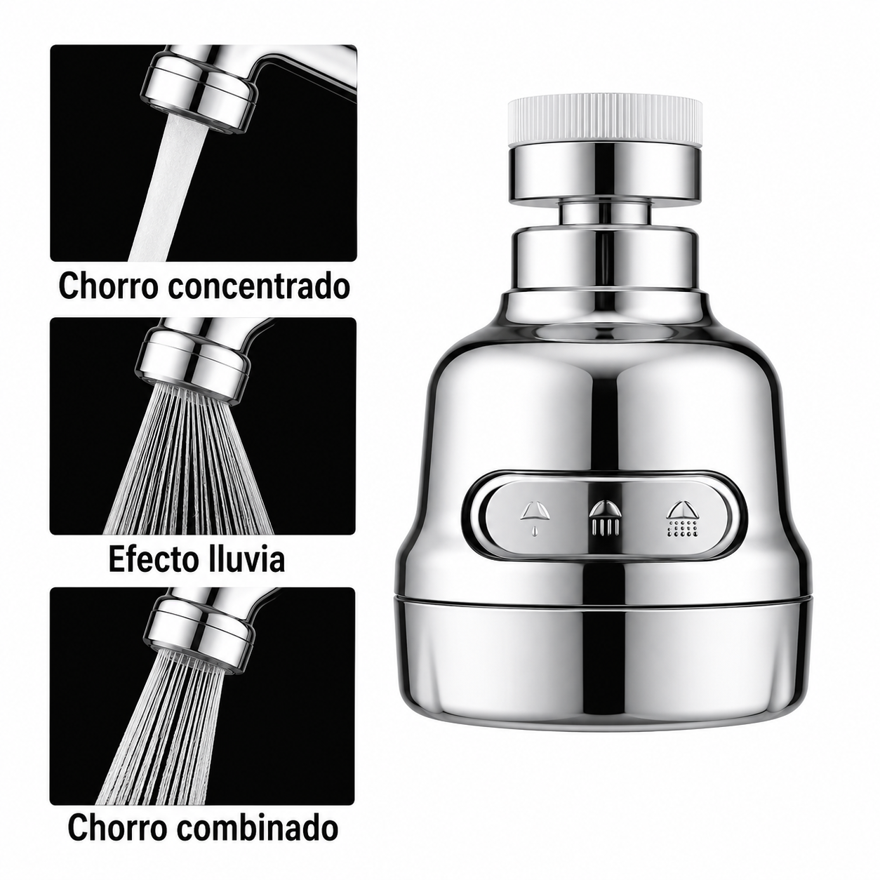 AquaFlex Duo™ — Filtro para Grifo con 2 Posiciones y Flujo Ajustable