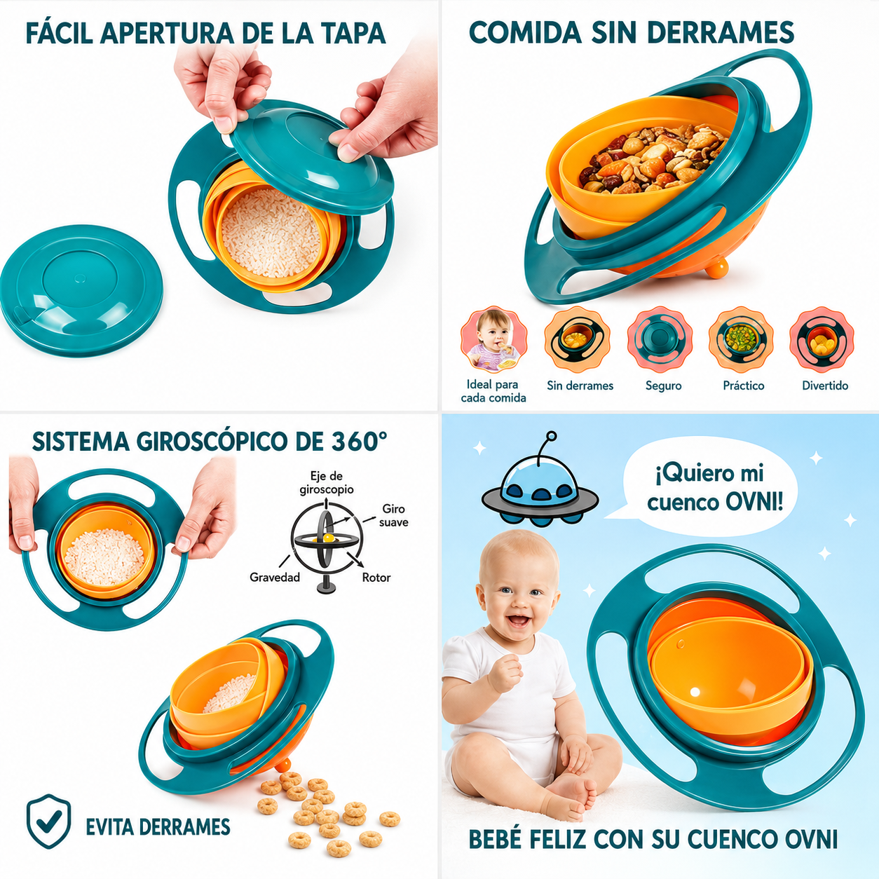 Organizador Giratorio 360° Antiderrames — Todo a Mano y Sin Desorden