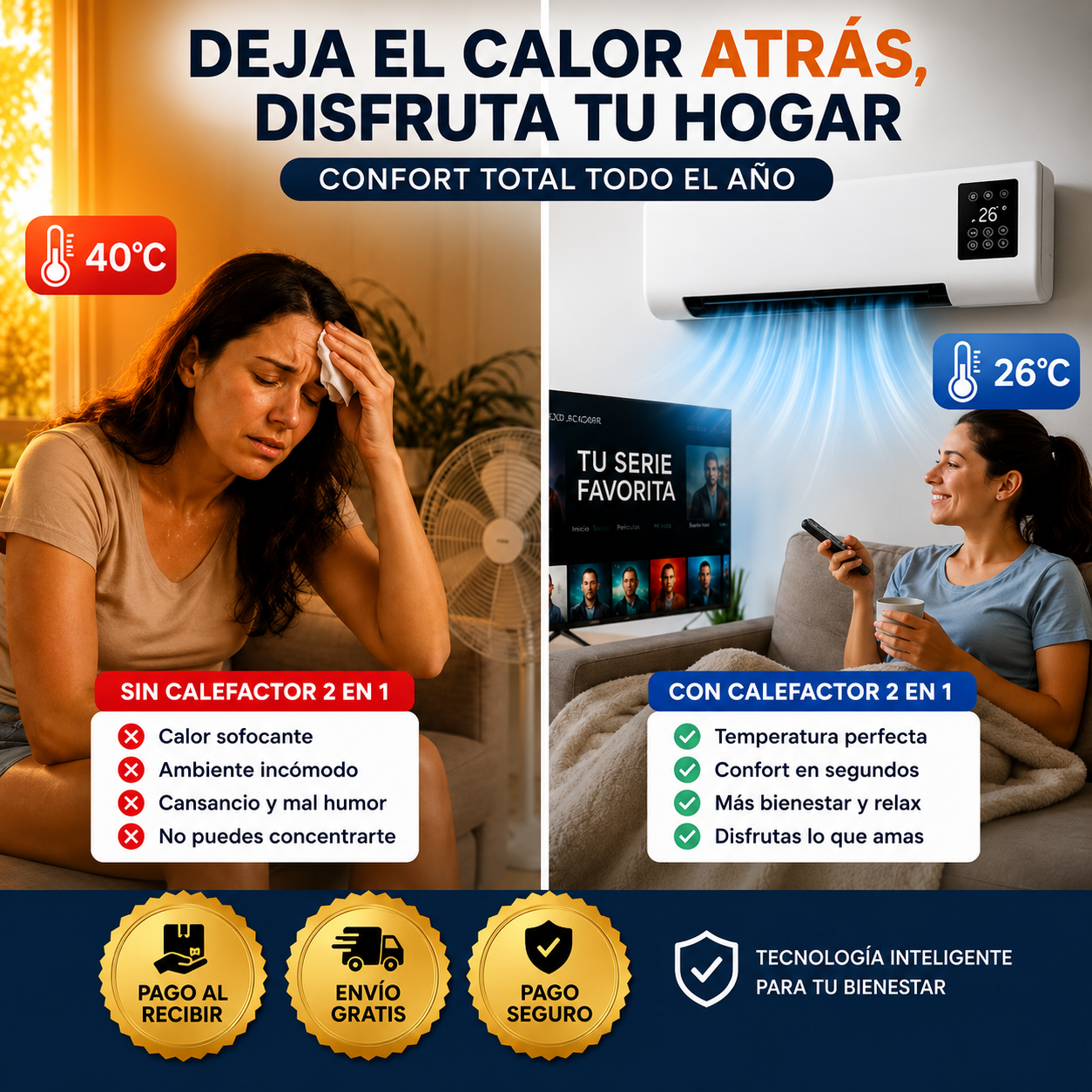 ❄️MINI AIRE ACONDICIONADO 2 EN 1: Calienta en inverno y refresca en verano🚚¡Envío Gratis en 14H!🔥