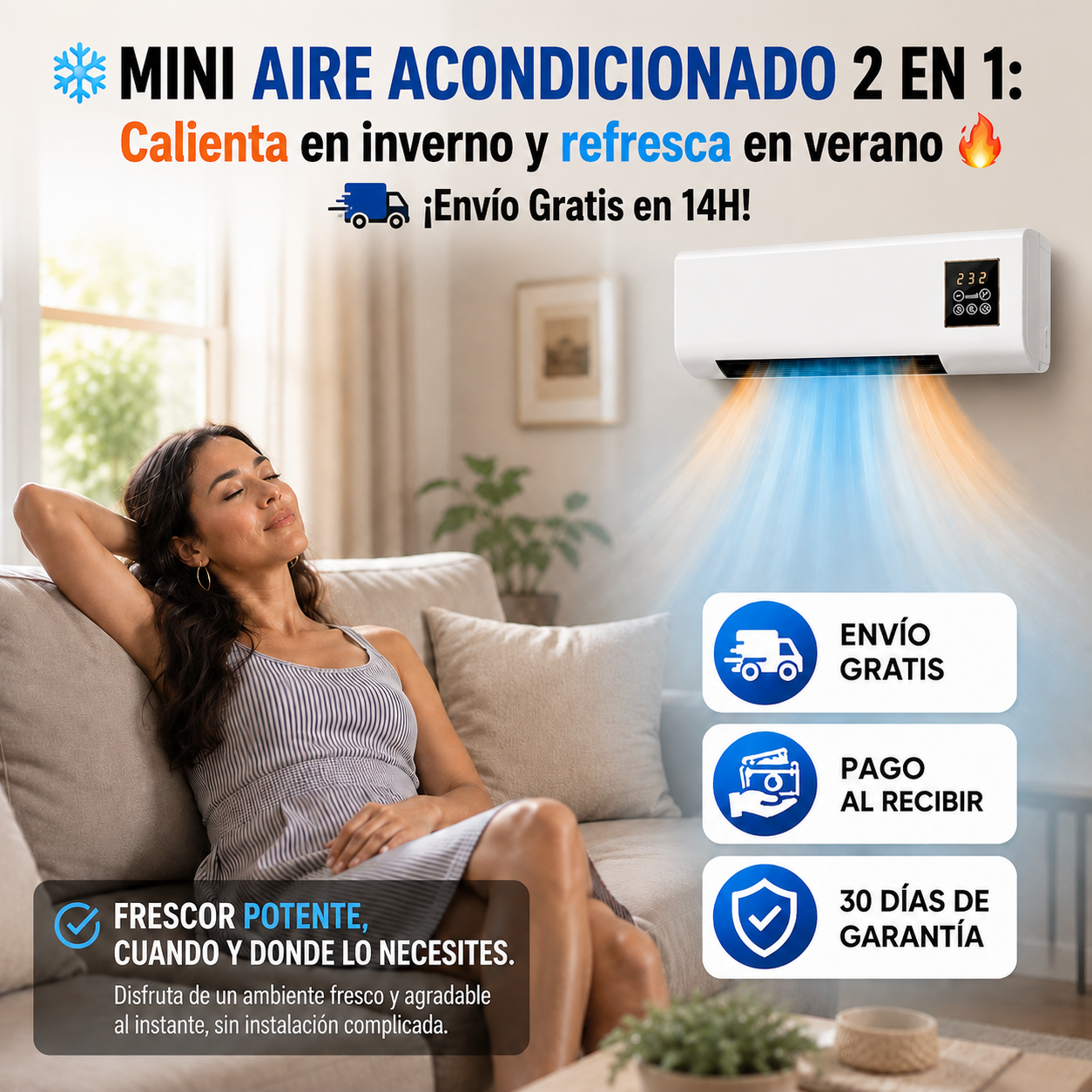 ❄️MINI AIRE ACONDICIONADO 2 EN 1: Calienta en inverno y refresca en verano🚚¡Envío Gratis en 14H!🔥