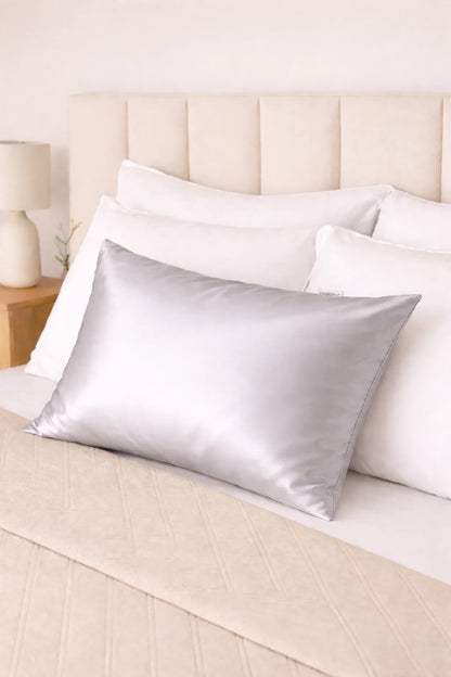 Funda de almohada satén gris para modelo ( Almohada ergonómica antiestrés ) - additional image 3